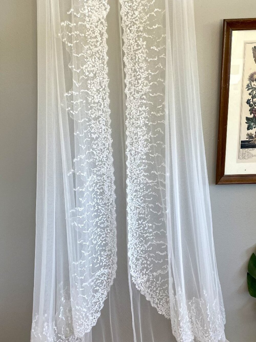 Savannah Miller VREELAND Sequin Bridal Cape | Wedding Dress Topper Ivory | Small - Picture 6 of 11